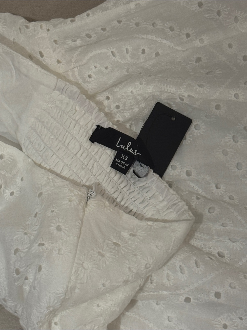 NWT Lulus Sunny Perception White Eyelet Embroidered Halter Midi Dress, XS - Picture 12 of 12